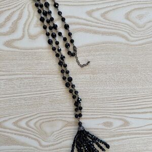 Elegant Black Beaded Necklace